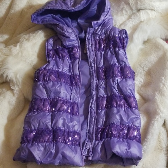 Pretty purple sequin vest jacket - Picture 2 of 3